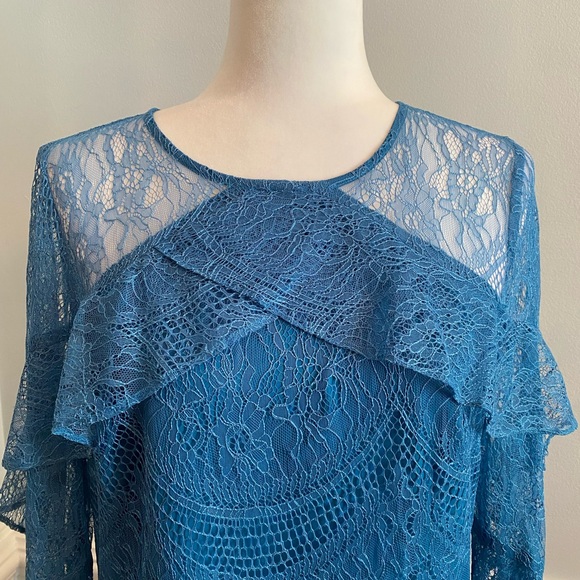 NWT Nanette Lenore Peacock Blue Lace Dress, Size 12 - Picture 10 of 12